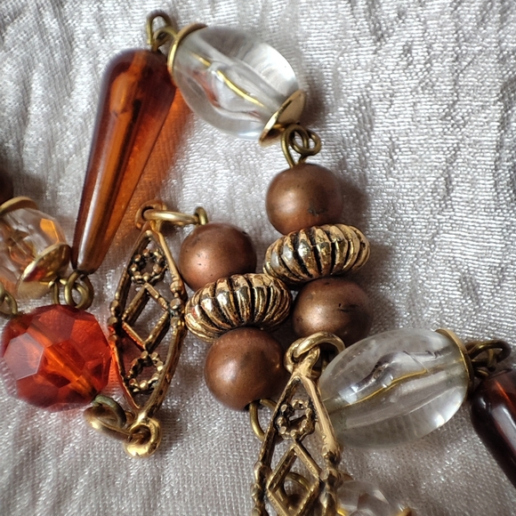 Express Brand Opera Length Necklace Made in Italy Clear Bubble Lucite Wire Cage - Picture 11 of 16